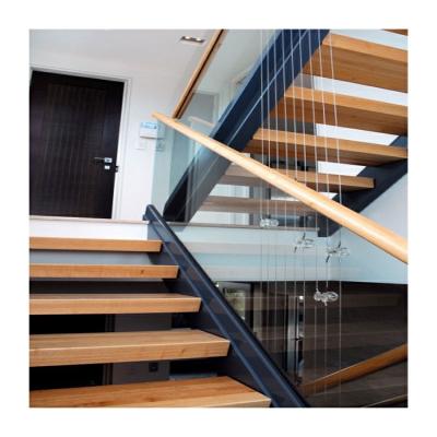 China Indoor Straight Wooden Staircase Modern High End Straight Stairs à venda