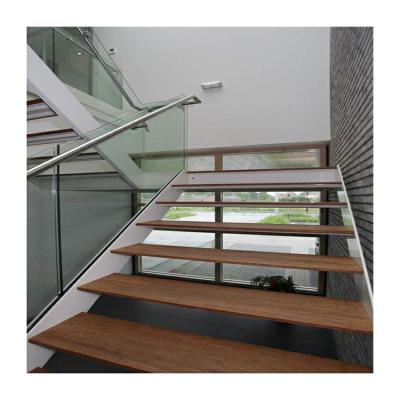 China Glass Tread Mono Stringer Stair Modern WA-SDS1231 Straight Staircase en venta