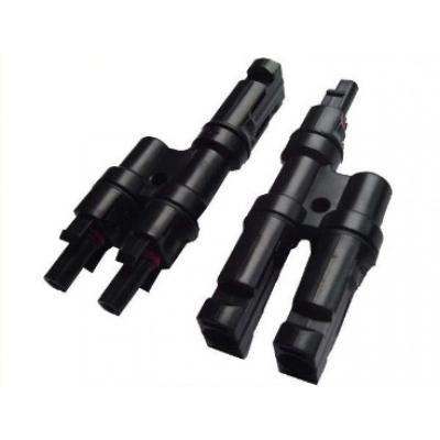 China 2 Way T Branch Solar Panel Connectors Waterproof PPO Material for sale