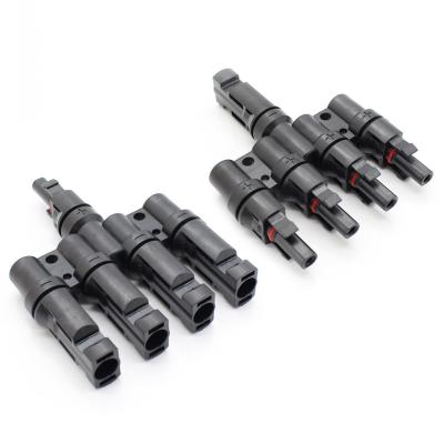China IP68 Moistureproof MC4 T Branch Connector , Multiscene Solar Panel DC Connector for sale