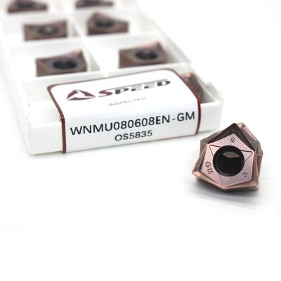 China Milling Cnc Cutting Insert WNMU080608 Face Mill Inserts High Wear Resistant for sale