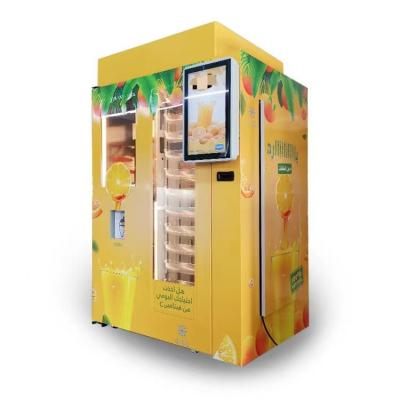 China 24 Hours Self Service Orange Juice Drinks Vending Machine Touch Screen Fresh Fruit 12 OZ for sale
