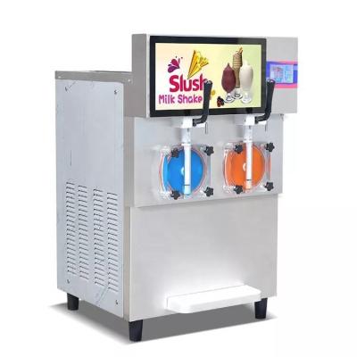 China Double Tank Ice Slush Machine Frozen Drink Beverage Milk Fruit Cocktail for sale