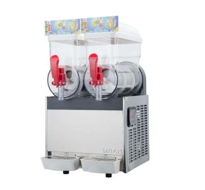China Two Bowl Ice Slush Machine Smoothie Machine With Cooler System For Restaurant for sale