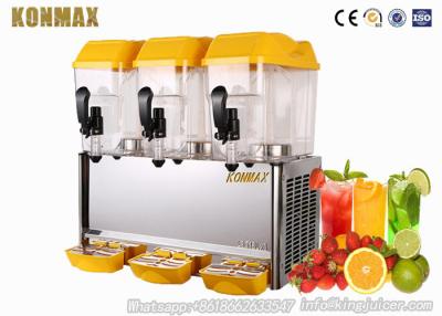 China 3 tank restaurant beverage dispenser with capacity 54 liters / Cold Juice Dispenser for sale