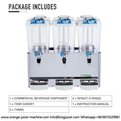 China 54L Triple Tank Cold Beverage Dispenser Electric Mini Juice Mixed Drink Machines for sale