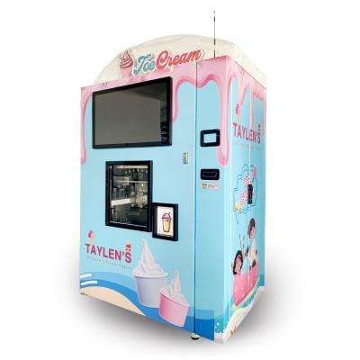 China Multi Flavor Credit Card Soft Ice Cream Vending Machine for sale