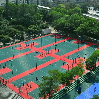 中国 Weather Resistant Outdoor Basketball Court Tiles Polypropylene Material With Multi Color 販売のため