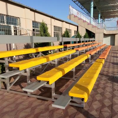 China Aluminum Outdoor Metal Bleachers With Double Pedal And Seats for sale