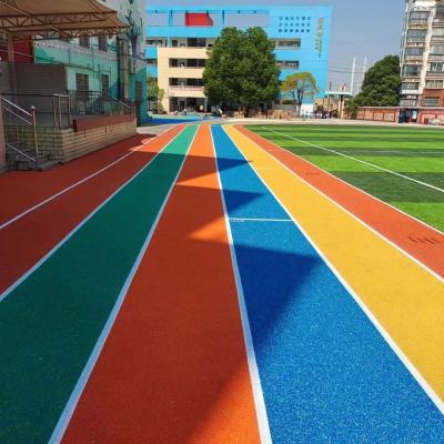 China Anti Aging Colored Rubber Granules , Water Resistant Rainbow Running Track for sale