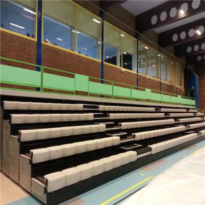 China Silver Retractable Bleacher Seating With Optional Handrail In Available for sale