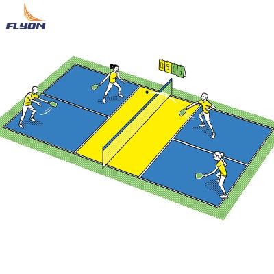 China Anti Aging Portable Pickleball Courts Flooring Size Options Of 44*20ft Or 60*30ft en venta