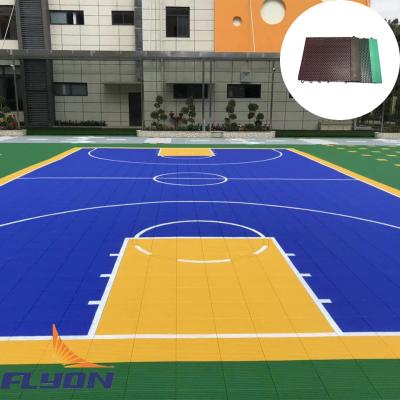 China Vibrant PP Sports Flooring Tiles Interlocking Colorful Court Mats Te koop