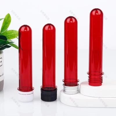 China 30ml 100ml Cosmetic Bottle Preform Red Test Tube with Aluminum Cap for sale