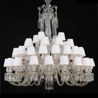 Quality 48 Lights Baccarat Crystal Chandelier European Style With Fabric Shades for sale