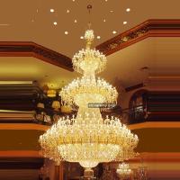 Quality Width 350cm Classic Crystal Chandeliers Large Gold Chandelier For Hotel Hall for sale