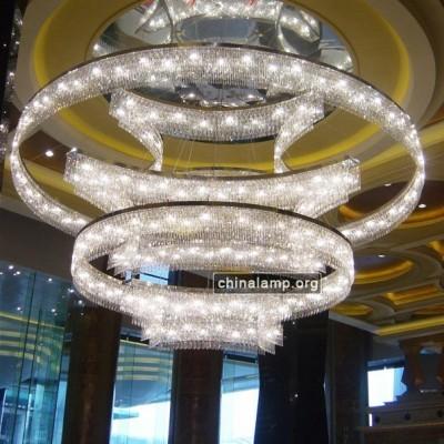 China Lámparas de encargo SAA Crystal Chandelier For Big Hall moderno de la extra grande en venta