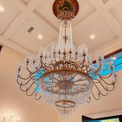 China Lámparas grandes Crystal Chandelier For Foyer grande del salón de 84 pulgadas en venta