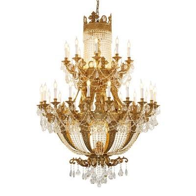 China Large French Brass Chandelier Chrome Finish 130cm Wide XS3010-20+10 for sale