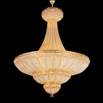 China Luxury Large Foyer Chandeliers Big Gold Crystal Chandelier For Dome for sale