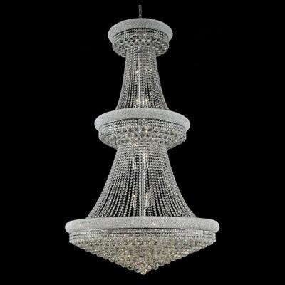 Quality 42 Inch Large Foyer Chandeliers 3 Tier Empire K9 Crystal Chandelier for sale