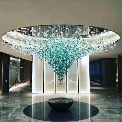 Quality 45 Lights Huge Modern Chandelier Pyramid Shaped Glass Chandelier Light for sale