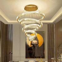 Quality Golden Finish Modern Large Chandeliers Multiple Crystal Ring Pendant Light for sale