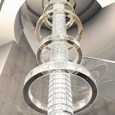 China Bespoke Big Contemporary Crystal Chandelier For High Ceilings for sale