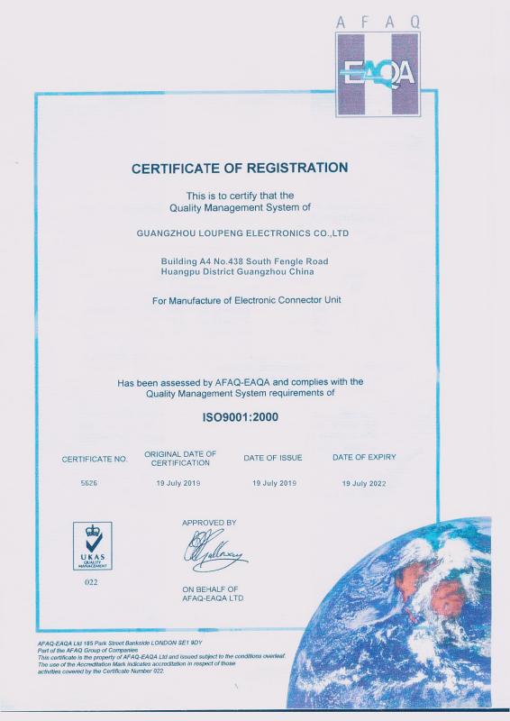 ISO9001 Certifications - Loupeng Electronics Co., Ltd