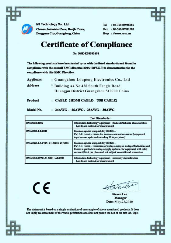 CE Certifications - Loupeng Electronics Co., Ltd