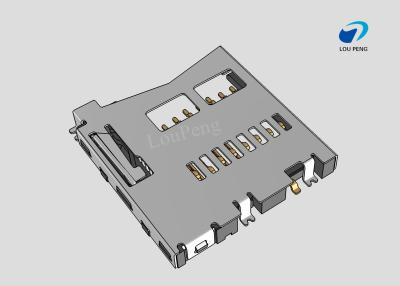 China Micro SD Card Connectors, Secure Digital Compatible Card, 8 Position, Surface Mount, Right Angle for sale