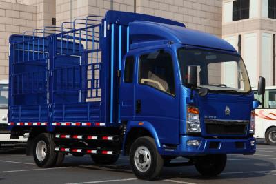China Howo 2080 one and a half row fence cargo truck with blue color for sale