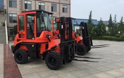 China 3 tons Rough Terrain Forklift Truck CPCY30 ,All Terrain Forklift 4WD Forklift with Air condition, with diesel engine for sale
