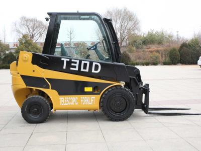 China 3 ton telescopic forklift T30D  with Joystick,Fully tilting cabin with Side shifter Yellow color for sale