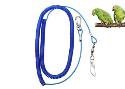 中国 5m Clear Blue Birds Flying Safety Coiled Rope Spring Steel For Preventing Parrot Flying 販売のため