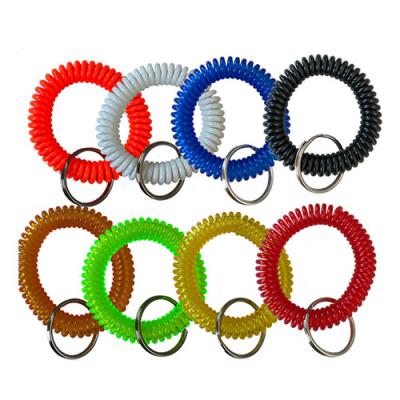 China Colorful TPU Coated Spring Wrist Coil Key Chains TPU EVA 80cm Extended Length for sale