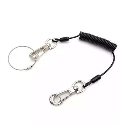 China Retractable Tool Plastic Coiled Safety Lanyard Fall Protection 1.2mm for sale