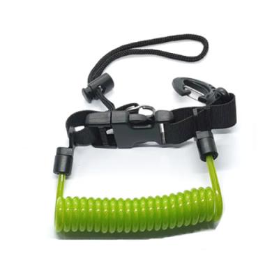 China Scuba Diving Accessory Quick Release Green Safety Coiled Lanyard zu verkaufen