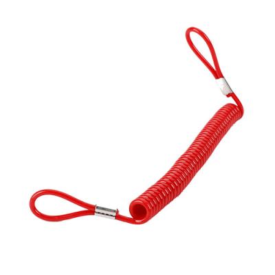 China Multipurpose Double Loops End Spiral Elastic Cord Coiled Lanyard Cord for sale