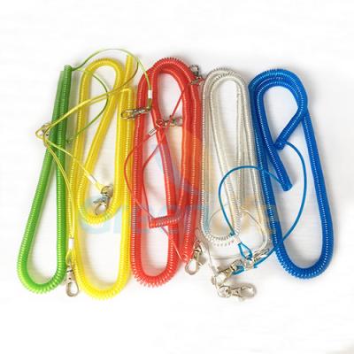 China Steel Wire Core Spiral Fishing Pole Leash for sale