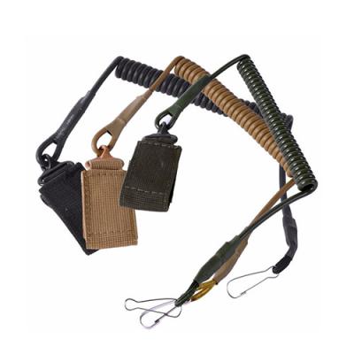 China Weapon Pistol Retention Coil Safety Lanyard Strap With Hook And Loop for sale