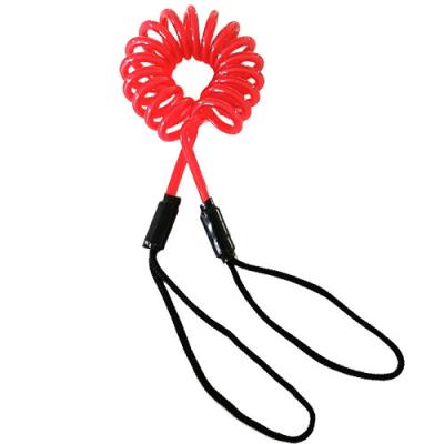 China Hand Safety Coil Tool Lanyard Red Plastic Coiled Loop Lanyard for sale