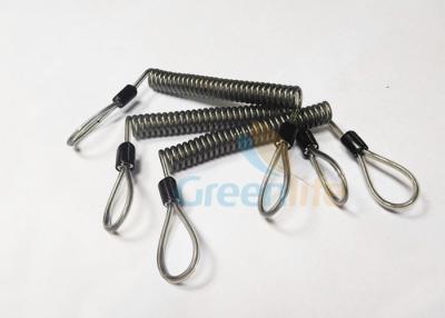 China Flexible 10CM Length Plastic Spiral Coils , Loop Design Coiled Tool Lanyard for sale