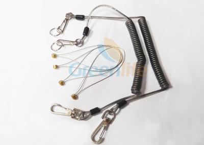 China Anti - Drop Plastic Coil Lanyard With Zinc Alloy Snap Hooks / Split Ring for sale