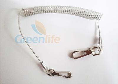 China Retractable Fishing Safety Lanyard Steel Wire Inside with Lobester Swivel Clips 2pcs for sale