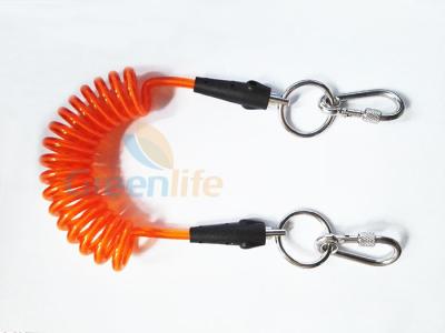 China Innovative PU Tubing Safety Lanyards For Tools , Clamped Ends Tool Safety Lanyards for sale