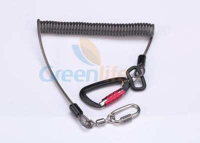 China Black Retractable Safety Lanyard 5.0MM Auto Lock , Stainless Tool Safety Lanyards for sale