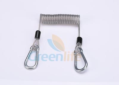 China Galvanized Surface Flexible Coil Lanyard , Transparent Retractable Tool Lanyard for sale