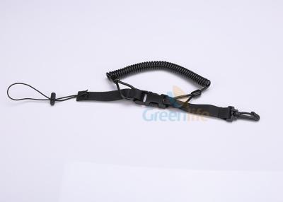 China Scuba Diving Innovative Quick Release Coil Lanyard With Plastic Hook / Cord Loop for sale