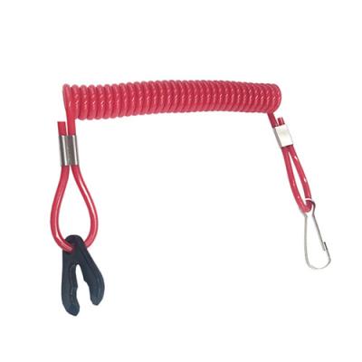 China Safety Red Jet Ski Lanyard 10CM Long Universel Outboard Motor With Key / J Hook for sale